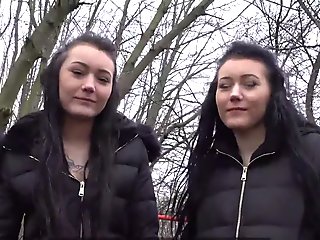 Public Agent Real Twins stopped on the street for indecent proposals